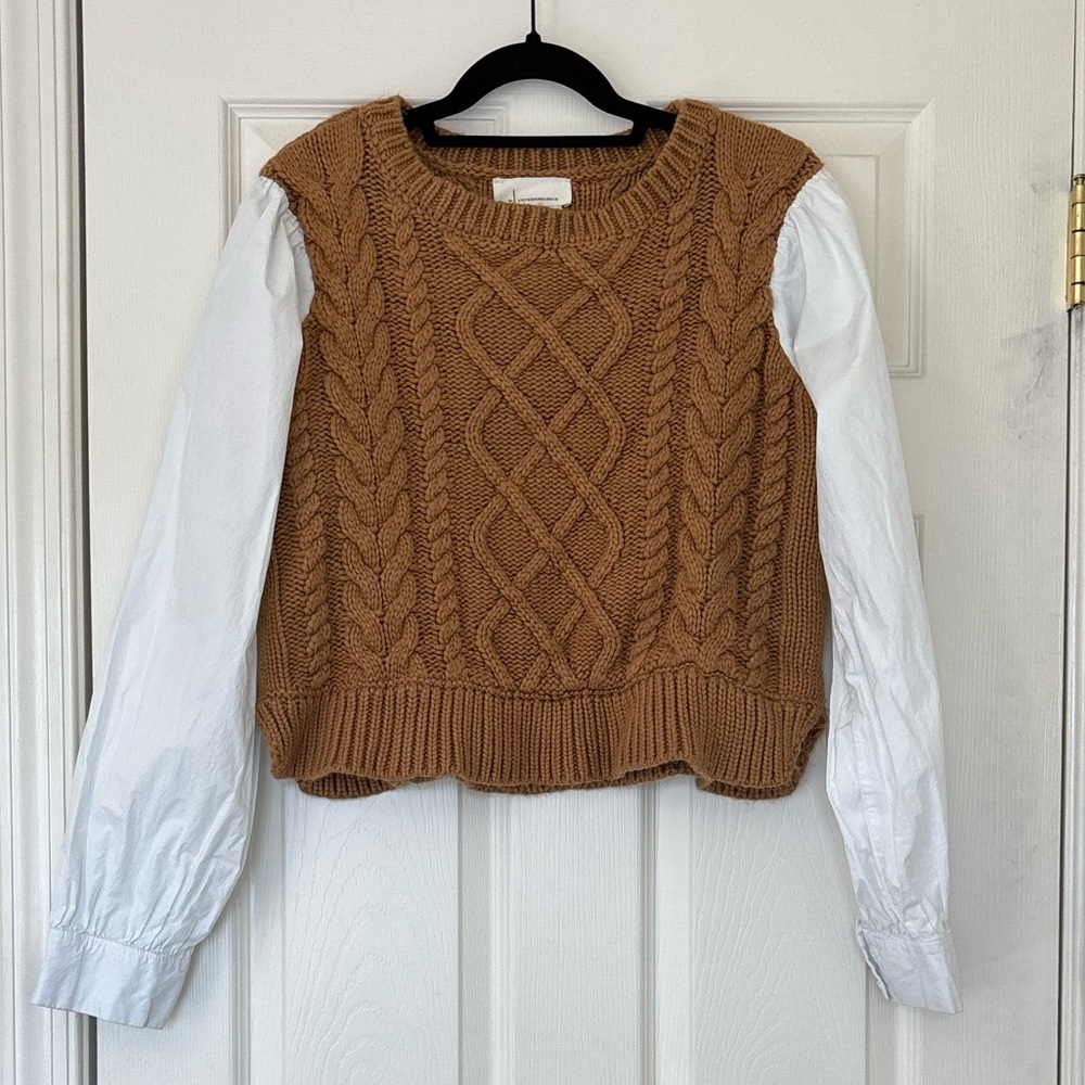 Anthropologie English Factory Sweater Vest and Blouse Layered Top